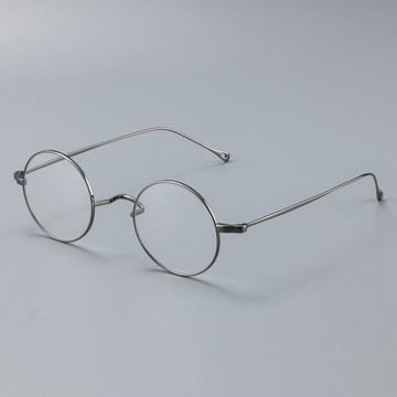 [Mortal]  復古小圓框光學眼鏡 無鼻墊架鼻式設計 極細純鈦鏡框 日系文青復古風