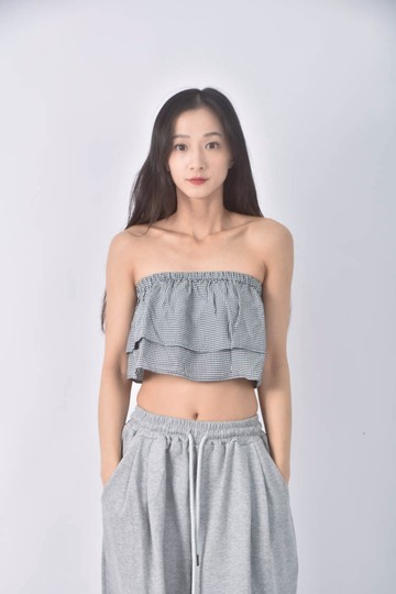 (XS（含）以下) club monaco質感網格平口黑色上衣