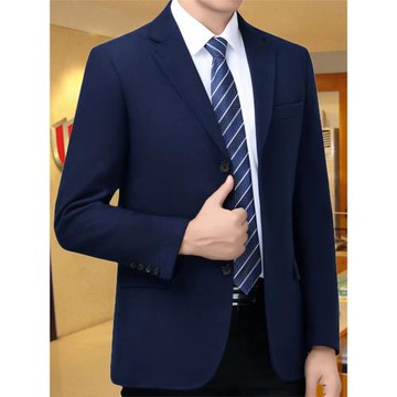 中年男士三粒扣羊毛西服外套新款3顆扣單西裝爸爸裝高檔寬松大碼