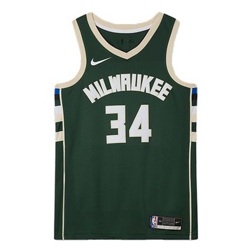 Nike NBA Basketball Jersey SW Fan Edition 19-20 Season Milwaukee Bucks Alphabet 34 Green