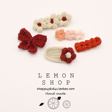 毛線蝴蝶結發夾邊夾鴨嘴夾bb夾秋冬夾子側邊夾劉海夾少女后腦勺女