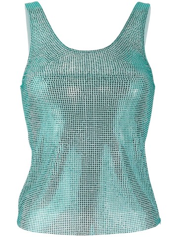 Giuseppe Di Morabito - rhinestone-embellished tank top - women - Elastane/Polyamide - 42 - Blue