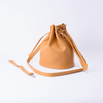 糖果系束口大水桶包 手提肩背兩用可替換 Candy brown / 牛奶糖