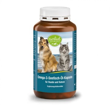 tierlieb (犬貓用)Omega-3 EPA DHA魚油膠囊－400粒膠囊-高CP值一顆不到5元/寵物魚油/貓狗魚油/心臟毛髮皮膚保健