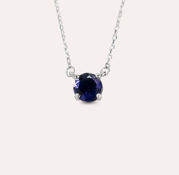 安珠 菫青石 藍色 圓形 6mm 項鍊 經典系列 Round N 寶石銀飾 AND