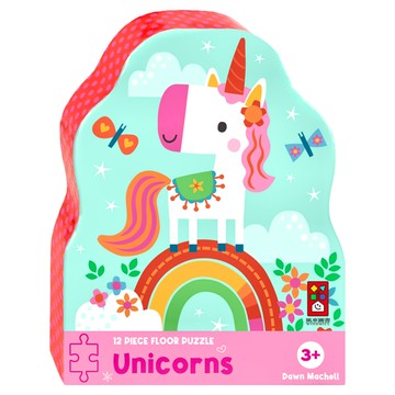 風車圖書 造型大片拼圖屋 獨角獸  1個  12PCS