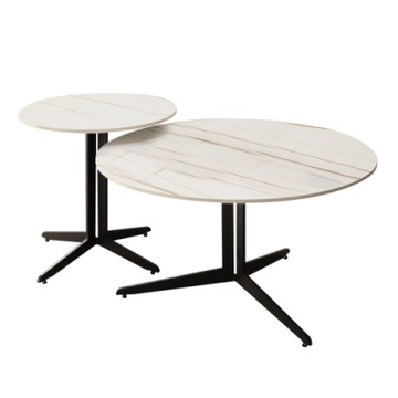 文創集 舊金山   現代4.3尺雲紋石面大小茶几組合-130x80x50cm免組