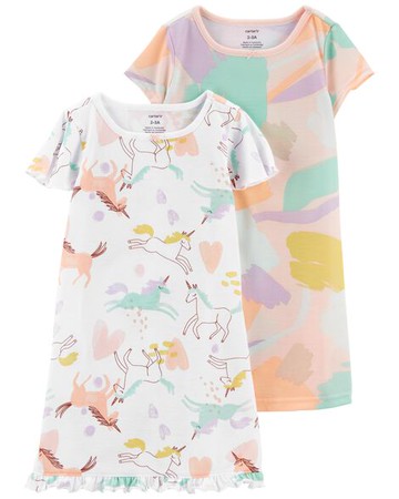 Kid 2-Pack Unicorn Nightgowns