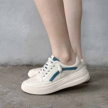 小蘇打厚底小白鞋-冰島藍。Bubble Nara波波娜拉。NAA48-42