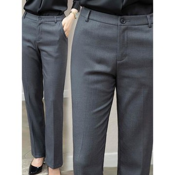 春季職業西裝褲女士工作褲高級灰色正裝褲子薄款西褲高端直筒長褲