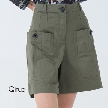 【Qiruo 奇若】春夏專櫃綠色短褲3219C 休閒短褲