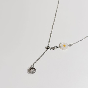 不鏽鋼材質 雛菊垂墜式胎毛項鍊