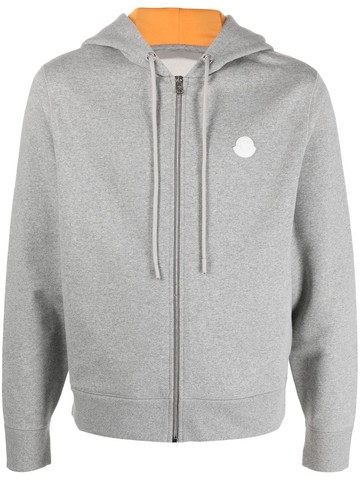 Moncler - zip-up cotton hoodie - men - Cotton - XL - Grey