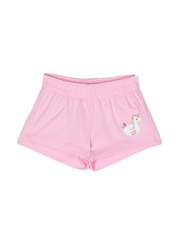 Diesel Kids - graphic-print short shorts - kids - Cotton - 18-24 mth - Pink