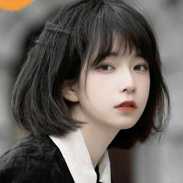 黑色假發波波頭短發逼真自然網紅主播直發一刀齊劉海JK制服全頭套