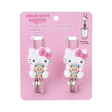 【震撼精品百貨】凱蒂貓_Hello Kitty~日本SANRIO三麗鷗 KITTY矽膠造型鐵勾夾2入組-好友款*87592