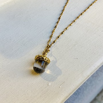 黃銅 橡果 骨灰 項鍊 S329