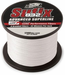 36kg Ghost White Sufix 832 Braid Line-1200 Yards