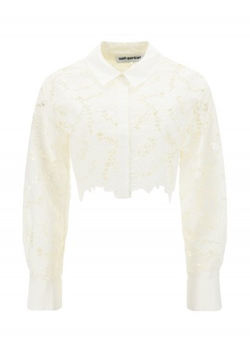 Self Portrait - Cropped Shirt - Womens - White