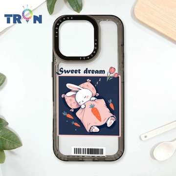 TRON IPhone 16 Pro 小動物晚安美夢系列透明殼 防摔太空載具殼 透黑 軟硬 手機殼