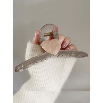 大號抓夾女2026新款愛心發夾后腦勺盤發鯊魚夾氣質網紅ins發抓