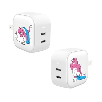 【正版授權】ZIZONE被窩補眠GaN 45W Type-C雙孔充電頭