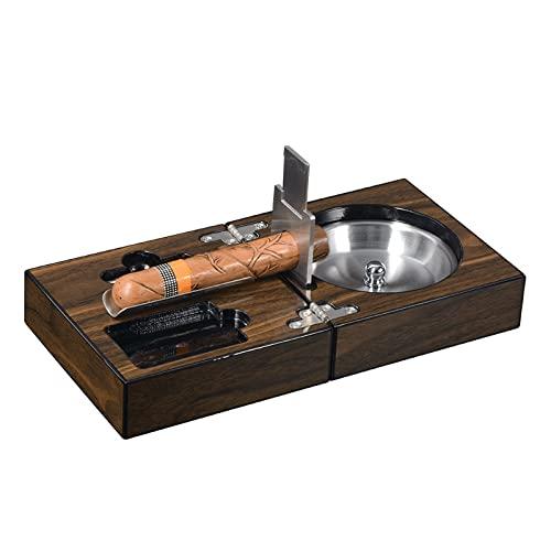 CIGAR ASHTRAYセット,ピアノ塗装CIGAR ASHTRAY,折りたたみ式木製灰皿