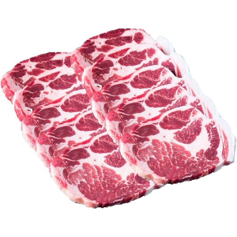 沖縄県産 あぐー豚 肩ロース ステーキ とんかつ用１００ｇ×１０（合計１Kg）あぐー豚は旨味成分が豊富で脂身の甘みが特徴。 通販