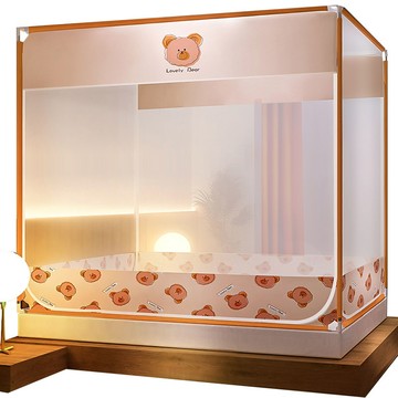 熱銷/免運 防摔蚊帳 新款家用臥室嬰兒童全底防掉床1米8雙人免安裝蒙古包