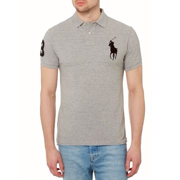 美國百分百【全新真品】Ralph Lauren Polo衫 RL 短袖 網眼 大馬 素面 灰色 黑馬 男 女 XXS XS號 B003