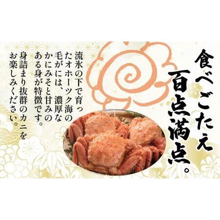 ふるさと納税 鮮度抜群！三特浜茹で毛がに 約500g×2尾 ABW007 北海道網走市