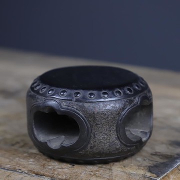 雅風堂山西老石雕仿古青石案頭茶席鏤空小石鼓承壺小石墩裝飾陳設