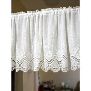 法式蕾絲白色輕奢ins花朵刺繡純棉門簾半簾隔斷簾風水簾子布藝料