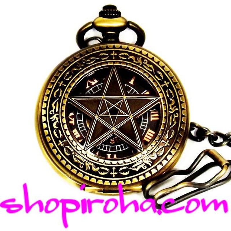 五芒星懐中時計 陰陽師 安倍晴明 SEIMEI 陰陽道 魔除けの呪符 Pentagram Star Watch 黒魔術 逆ペンタクル 黒執事  ファン必見 | LINEブランドカタログ