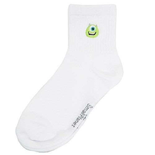 レディース ワンポイント 刺繍 ソックス 女性用 白 靴下 モンスターズインク ディズニー マイク スモールプラネット 23 25cm 通販 Line ポイント最大0 5 Get Lineショッピング