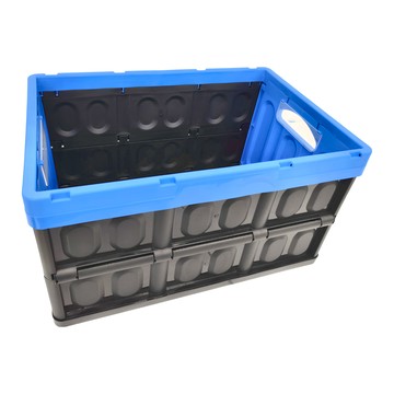 HOUSE 好室喵 黑格子折疊收納箱  53 x 36 x 29.5cm  藍色  1個