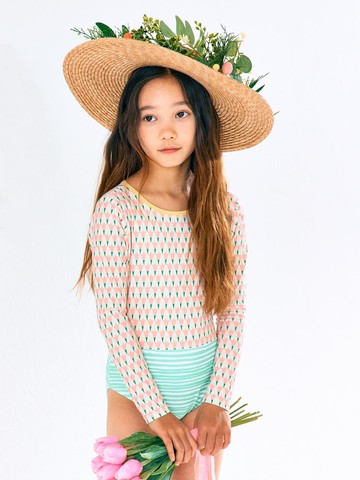 Tulip Print UPF50+ Quick-Dry Swimsuit