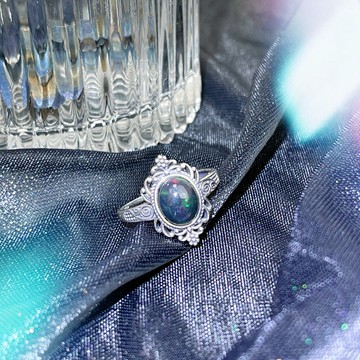 輕奢珠寶-經典黑歐泊戒指