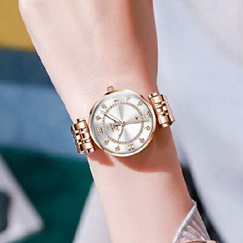 Fate Love Women Watch Rose Gold Diamond Luxury Elegant Dress