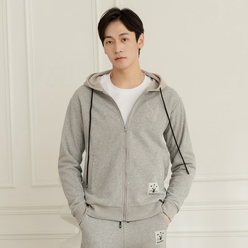 PLAYBOY - 內刷毛貼布繡衛衣外套 - 灰色/642-037-05-6