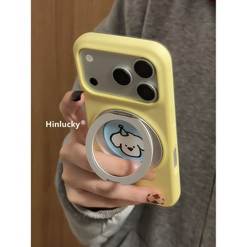 日韓可愛卡通小狗360支架適用蘋果17手機殼iphone16promax菲林硬殼15新款女17pro防摔保護套16超好看