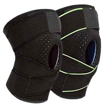 AOLIKES 奧力克斯 矽膠彈簧護膝 透氣加壓防護 男女通用 適合腿圍35-50cm  腿圍30~50cm  綠色  1個