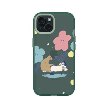 iPhone 15 Clear 憂墨綠 - 咻咻熊 XiuXiubear - 一起吃飯吧！