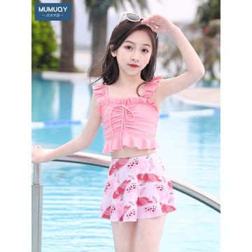 兒童泳衣女童2025新款夏小中大童分體游泳衣女孩可愛公主寶寶泳裝
