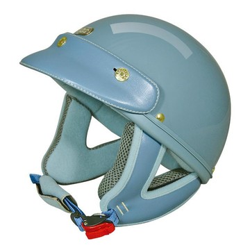 THH FH250 素色 靜謐藍 金屬排齒扣 可拆洗 三扣式 輕盈 攜帶方便 皮革 復古風 安全帽 半罩