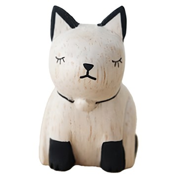 T-LAB 手工木偶 PolePole 暹羅貓  可愛動物造型木質擺飾  手工雕琢溫潤觸感  療癒系居家裝飾  1個