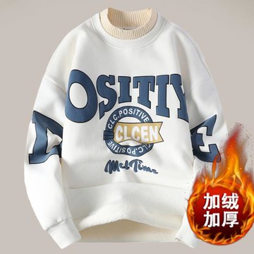 潮牌加絨加厚秋冬季韓版假領衛衣