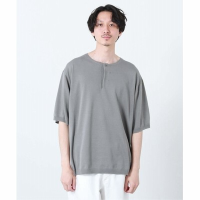 メンズ ジャーナルスタンダード Suvin Cotton 14g ヘンリーネック 半袖ニット グレーa M 通販 Lineポイント最大get Lineショッピング
