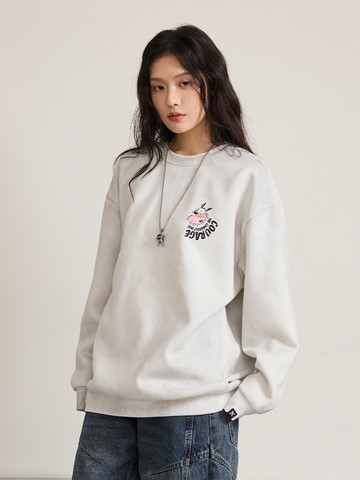 膽小狗英雄-星空驚魂背圖大學T