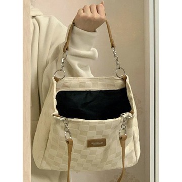 Bag House👜 高級感包包女2022新款夏季大學生上課單肩帆布包通懃大容量託特包